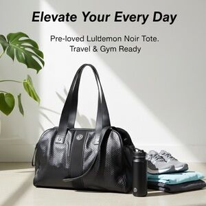 Lululemon Two Times A Yogi Bag Black Diamond Weave Duffle